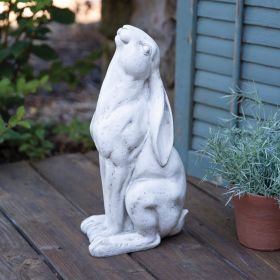 Enchanting Gazing Hare Garden Sculpture - Outdoor Wildlife Decor Statue