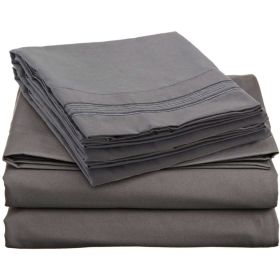 King size Microfiber Sheet Set in Charcoal Stone Gray