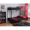 Twin over Full Futon Bunk Bed Sleeper Sofa in Black Metal