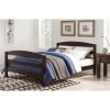 Full Size Minimalist Platform Bed Headboard Footboard in Espresso