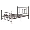 Full Metal Platform Bed Frame with Headboard and Footboard in Bronze Finish