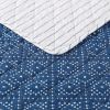 Full Queen Blue White Dots and Stripes 100-Percent Cotton Reversible Quilt Set