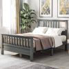 Grey Pine Wood Slatted Platform Headboard Footboard Full Size Bed