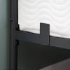 Queen Matte-Black Metal Platform Bed Frame with Headboard and Footboard