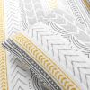 King Scandinavian Grey/Yellow/White Chevron Stripe Reversible Cotton Quilt Set