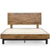 Rustic FarmHome Low Profile Pine Slatted Platform Bed in King