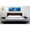 King Modern Japanese Style Platform Bed with Headboard and 2 Nightstands in Espresso