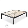 Full size 18 Inch Easy Assemble Metal Platform Bed Frame Wooden Slats