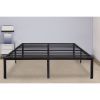 Twin size Modern Round Edge Black Metal Platform Bed Frame