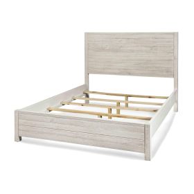 FarmHome Off White Solid Pine Platform Bed in Queen Size