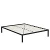 Queen size Steel Metal Platform Bed Frame with Wood Slats