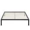 Queen size Steel Metal Platform Bed Frame with Wood Slats