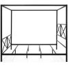 Queen size 4-Post Canopy Bed Frame in Black Metal Finish