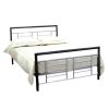 Queen size Metal Platform Bed with Headboard and Footboard in Black Silver Finish