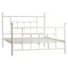 Queen size White Metal Platform Bed Frame with Headboard and Footboard