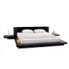 Queen Modern Platform Bed w/ Headboard and 2 Nightstands in Espresso