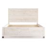 Queen Size Solid Wood Platform Bed Frame with Headboard in Rustic White Finish