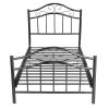 Twin size Simple Black Metal Platform Bed Frame with Headboard and Footboard