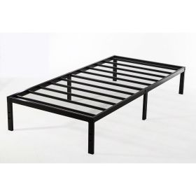 Twin XL Study Black Metal Platform Bed Frame - No Box-Springs Needed