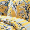 King Size Lightweight Peacocks Polyester Quilt Set Yellow Blue