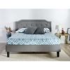 King size Grey Upholstered Platform Bed with Classic Button Tufted Headboard