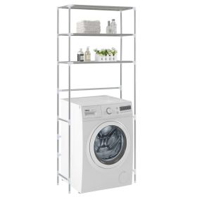 3-Tier Storage Rack over Laundry Machine Silver 27.2"x11"x66.5"