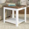 Bridgevine Home Hampton 24 inch Side Table, No Assembly Required, Jasmine Whitewash and Barnwood Finish