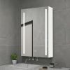 30x20 inch LED Bathroom Medicine Cabinet Surface Mounted Cabinets With Lighted Mirror White Left Open