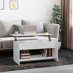 Coffee Table White 40.2"x19.7"x20.7" Engineered Wood