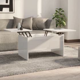 Coffee Table High Gloss White 31.5"x19.7"x16.7" Engineered Wood