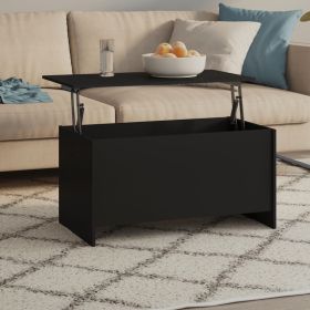 Coffee Table Black 40.2"x21.9"x20.7" Engineered Wood