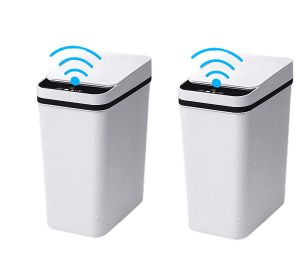 2.5 Gallon Trash Can with Lid, Automatic Bathroom Trash Can for Kitchen, Office, Living Room, Toilet, 2 Pcs