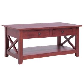 Coffee Table Brown 39.4"x21.7"x18.1" Solid Mahogany Wood