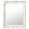 Wall Mirror Baroque Style 19.7"x23.6" White