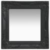 Wall Mirror Baroque Style15.7"x15.7" Black