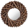 Wall Mirror 15.7" Teak Round