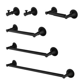 6 Piece Brass Bathroom Towel Rack Set Wall Mount