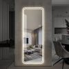 65"x24" Full Length Floor Mirror LED Whole Body Mirror, Wall Mounted Hanging Mirror with Lights, Makeup Vanity Mirror, Bedroom Full Size Body Mirror w