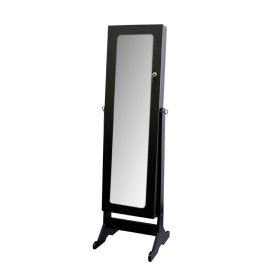 57" Tall Standing Floor Mirror, Espresso Brown finish, Rectangular Shape