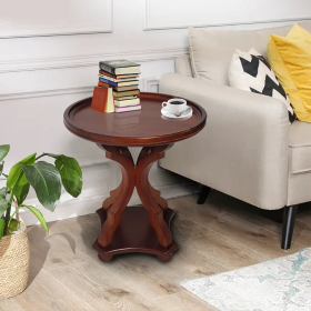 Rustic Classic Style Decorative Table,Elegant Tray Accent End table, Coffee table, Modern, For Living Room, Home Office, 25" x 19" x 19"