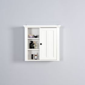 Modern Bathroom Wooden Wall Cabinet with Mirrored Doors - Space-Saving Storage Solution