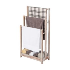 Bathroom Freestanding Towel Rack with Storage Shelf