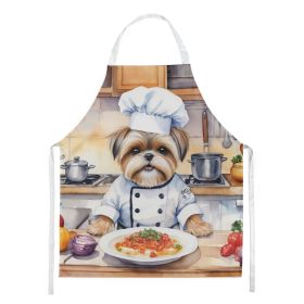 Lhasa Apso The Chef Apron Cooking Kitchen Server Baking Crafts Gardening for Adult Women Men, Unisex, Large, Multicolor