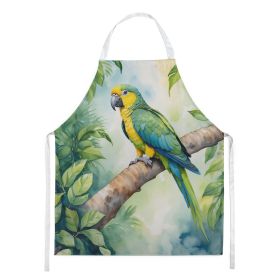 Yellownaped Amazon Parrot Apron Cooking Kitchen Server Baking Crafts Gardening for Adult Women Men, Unisex, Large, Multicolor