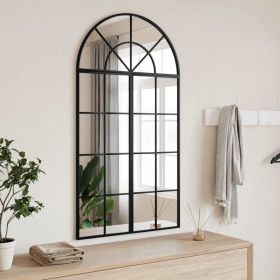 Wall Mirror Black 23.6"x43.3" Arch Iron