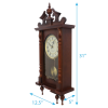 Bedford Clock Collection Classic 31" Chiming Wall Clock With Roman Numerals And A Swinging Pendulum in a Cherry Oak Finish