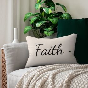 Decorative Throw Pillow - Double Sided Sofa Pillow / Faith - Beige Black