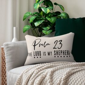 Decorative Throw Pillow - Double Sided Sofa Pillow / Psalm 23 - Beige/black