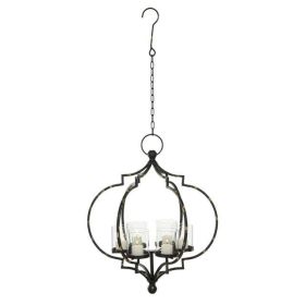 DecMode 6 Holder Black Metal Hanging Candelabra