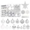 108 Piece Christmas Bauble Set Silver and White